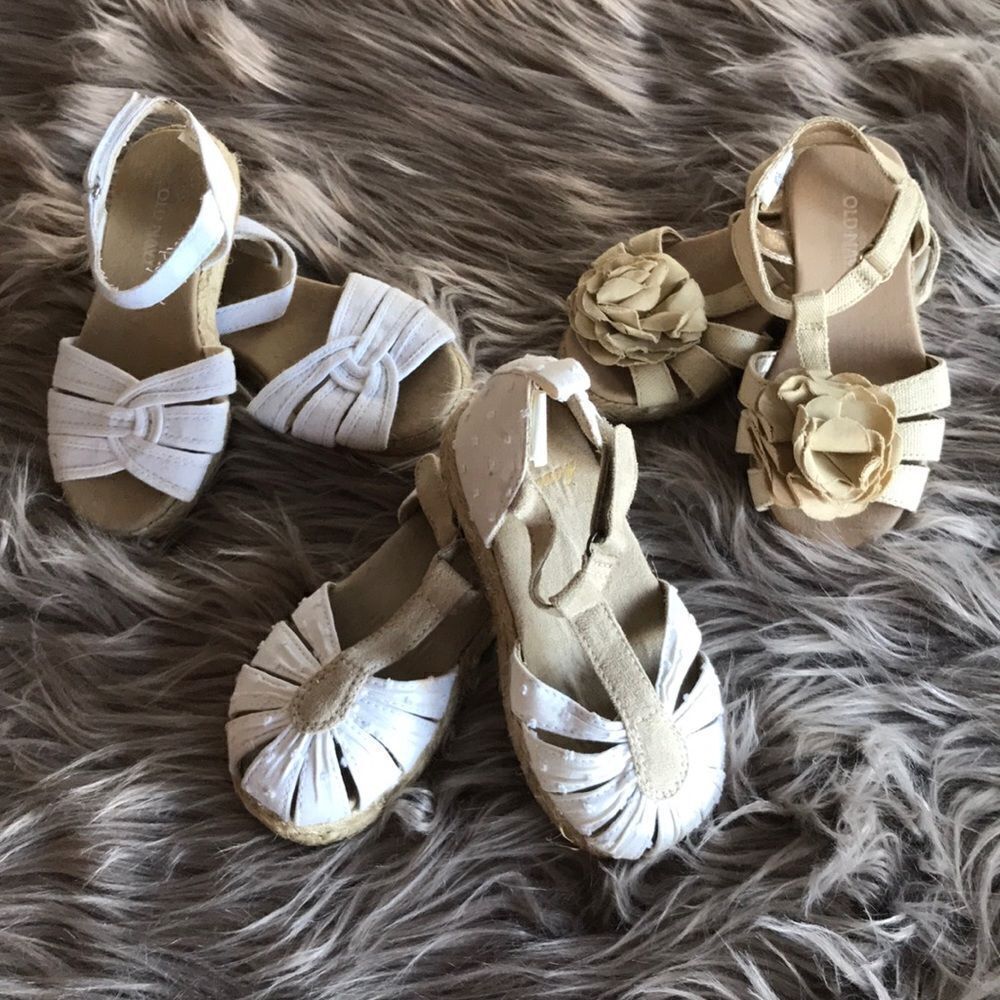Lot of 3 Old Navy girls sandals shoes 2 sizes cute